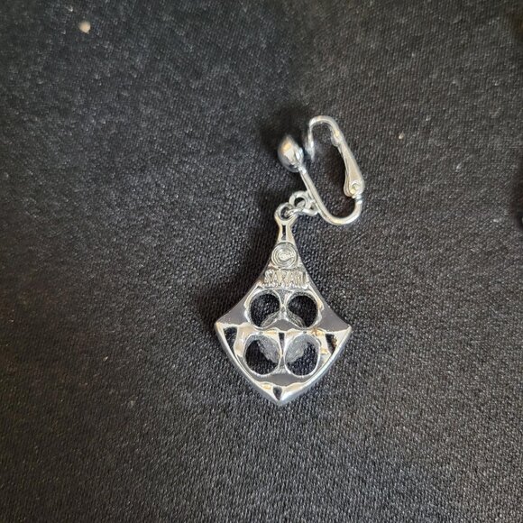 Sarah Coventry "Lites" Silver-tone Pendant & Clip-on Earrings Set Rhinestone VTG - Picture 6 of 6